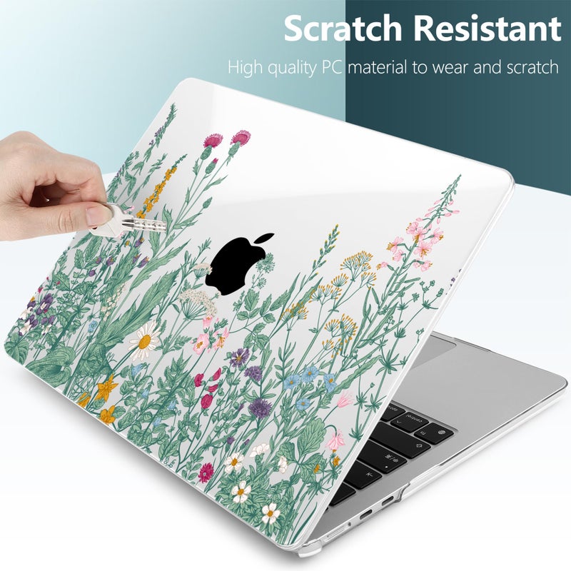 TWOLSKOO for M3 MacBook Air 13.6 inch Case 2022 2023 2024 A2681 M2 A3113 with Touch ID  Plastic Hard Shell Cover with Screen Protector & Keyboard Cover & Trackpad Film  Botanical Illustration - Image 4